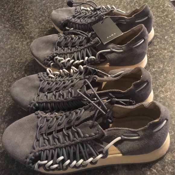 Zara Other - 💛Last Pair💛 ZARA Leather Cut Out Bungee Sneakers